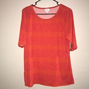 NWT LulaRoe Gigi simply comfortable made in usa orange/pink short sleeve tee